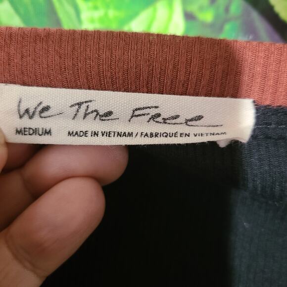 Free People Feelin’ It Embroidered Patchwork Top | Black & Brown | Boho Chic M - Picture 2 of 13